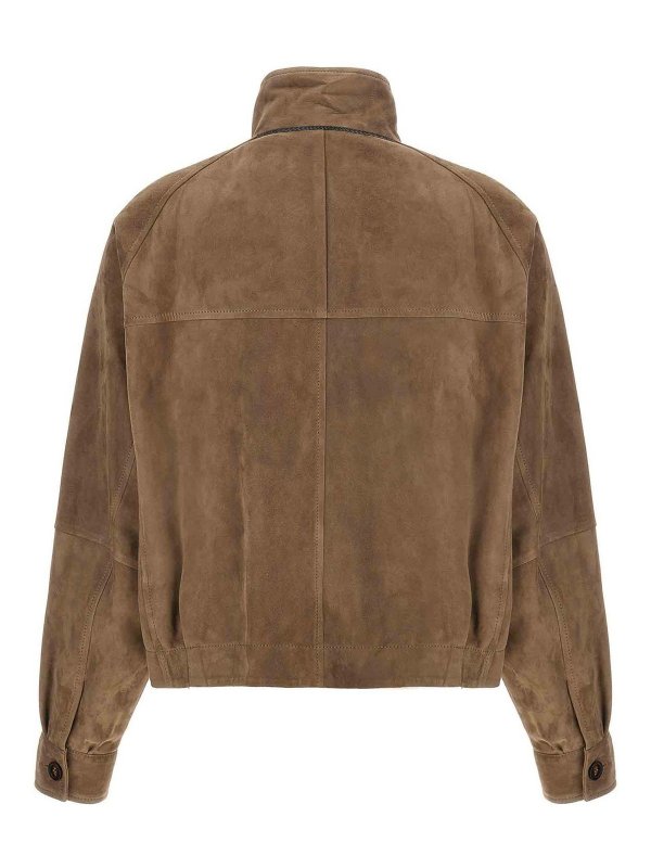 BRUNELLO CUCINELLI: leather jacket online - Monile Suede Jacket