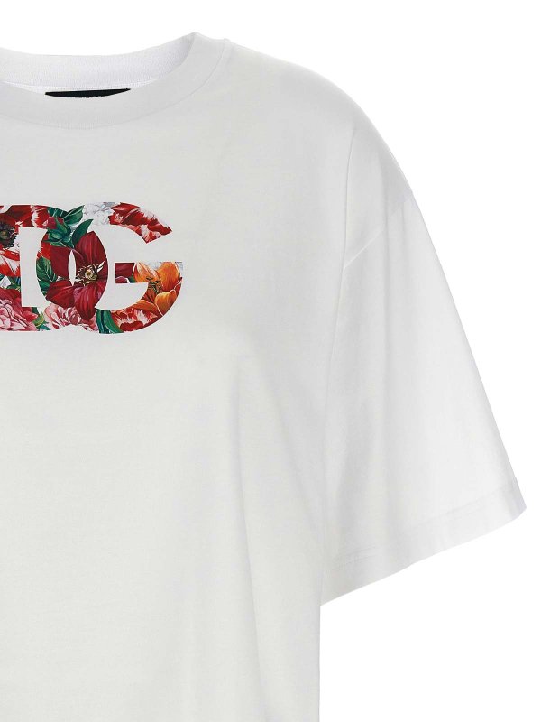 The Best Shops DOLCE & GABBANA: t-shirts - Floral Logo T-Shirt