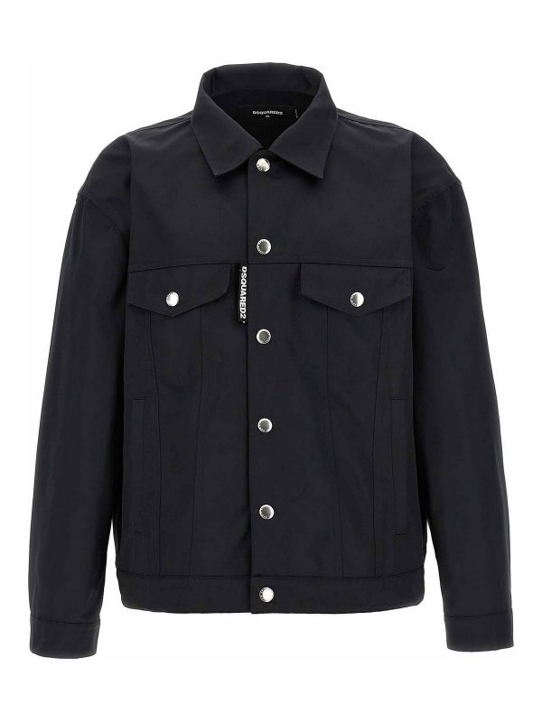 DSQUARED2: leather jacket - Ever Jean D2 Jacket
