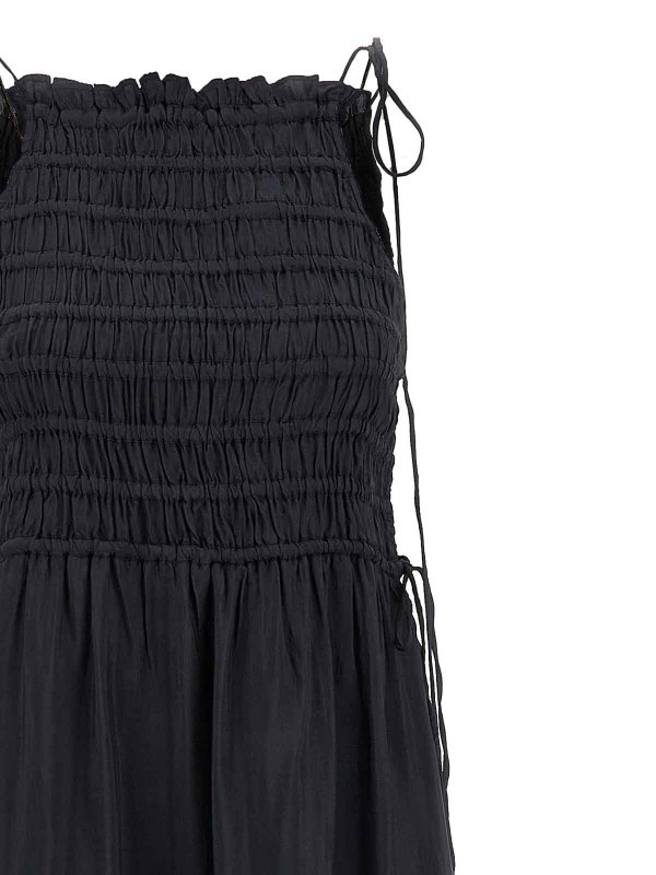 オールインワン・サロペット Ganni Black Smock Tie' Dress Phantom Black Smock Tie dress | GANNI (Global)