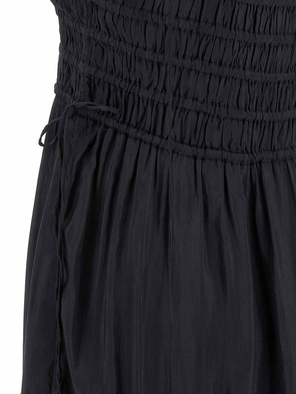 Ganni Black Smock Tie Dress - Grey - Women | W0571252