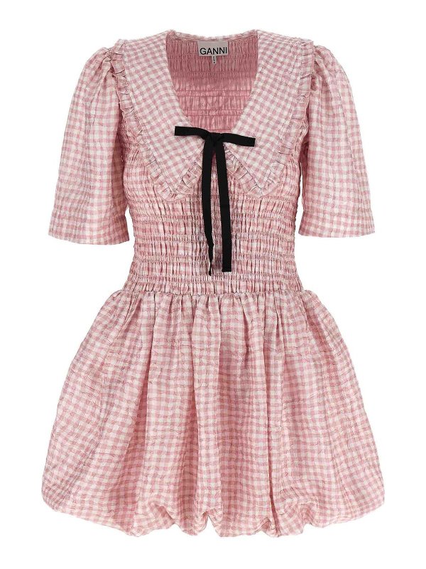 GANNI: ニーレングスドレス - 膝丈ドレス - ヌードカラー