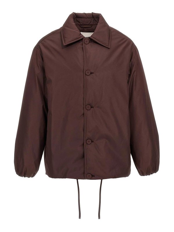JIL SANDER: Vestes-rembourrees - Blouson Rembourré - Marron