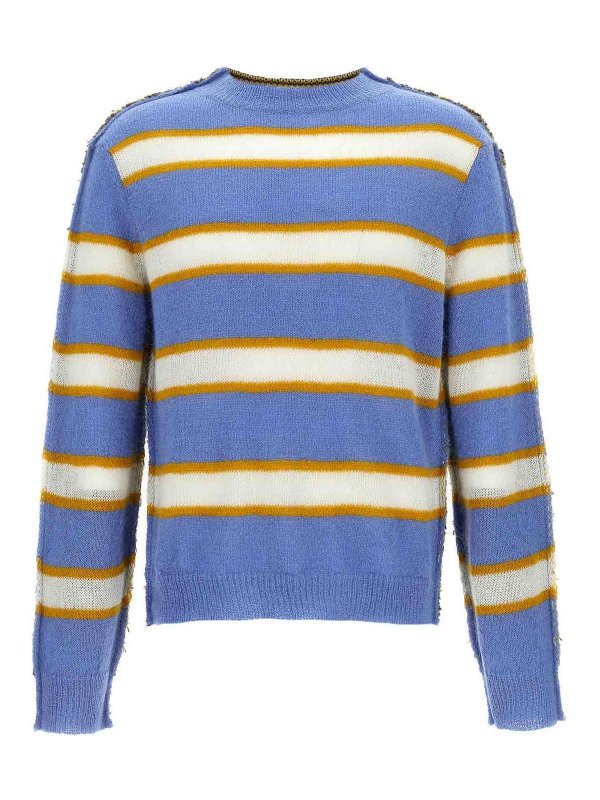 Marni: Strickpullover mit Rundhalsausschnitt - Rundhalspullover - Bunt