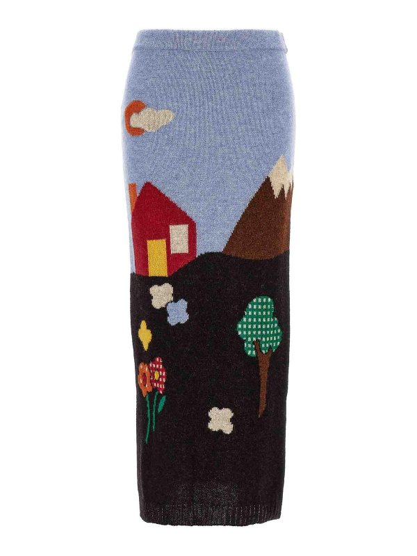 MOSCHINO: Knee length skirts & Midi - Shetland Knit Skirt