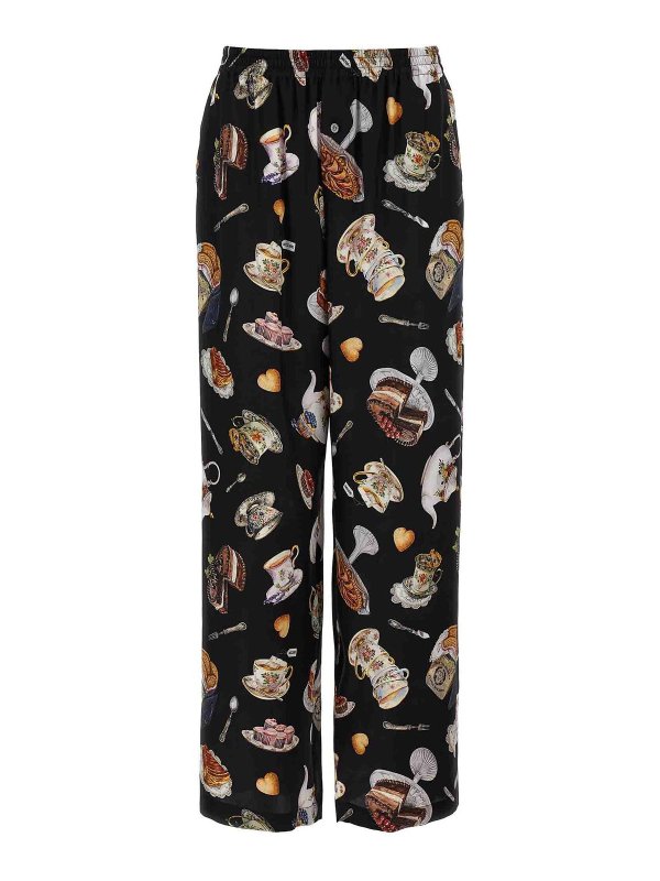 MOSCHINO: casual trousers - Tea Time Print Pants