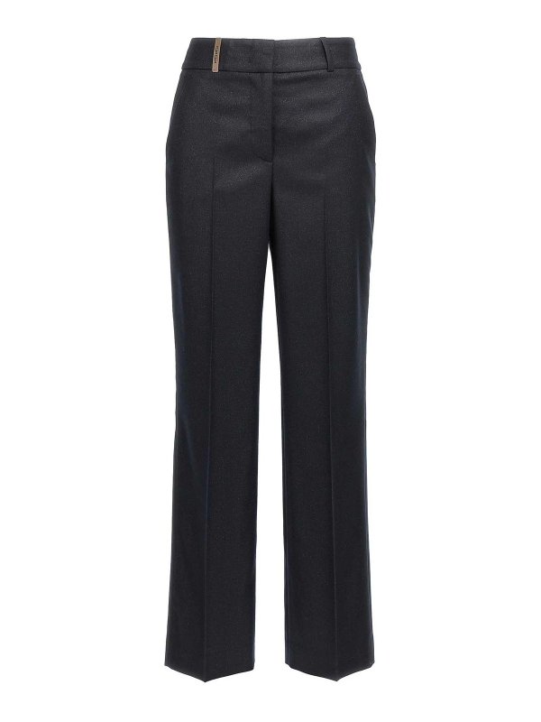 PESERICO: casual trousers - Lurex Flannel Pants