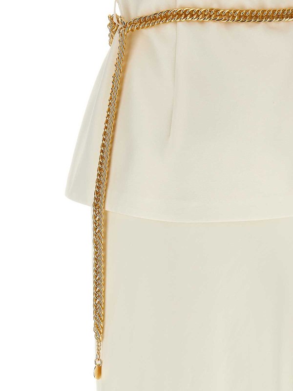 Cream Taffeta Chain Belt Maxi Dress shop online: Self Portrait