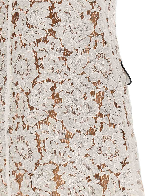 White Lace Contrast Collar Mini Dress shop online: Self Portrait