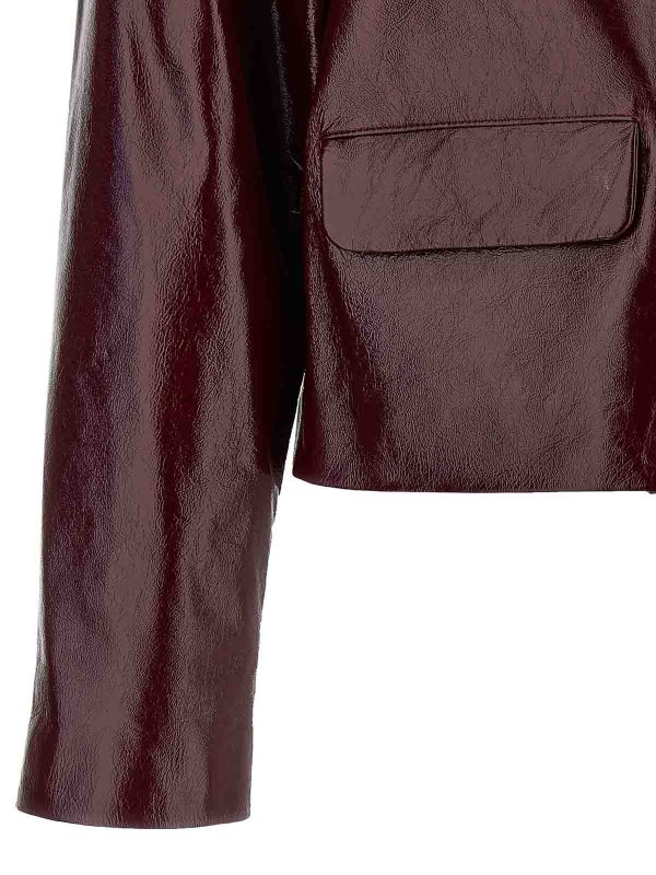 レザージャケット - ダークレッド shop online: Self Portrait