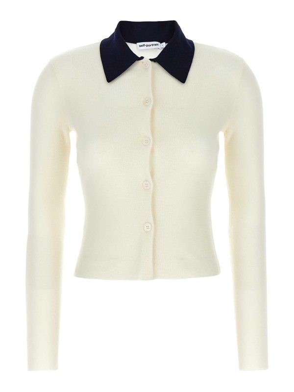 Self Portrait: Cardigans - Cardigan - Weiß