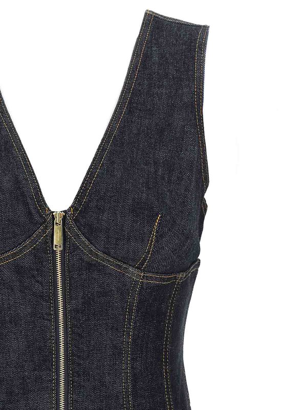 The Best Shops Self Portrait: short dresses - Indigo Denim Mini Dress