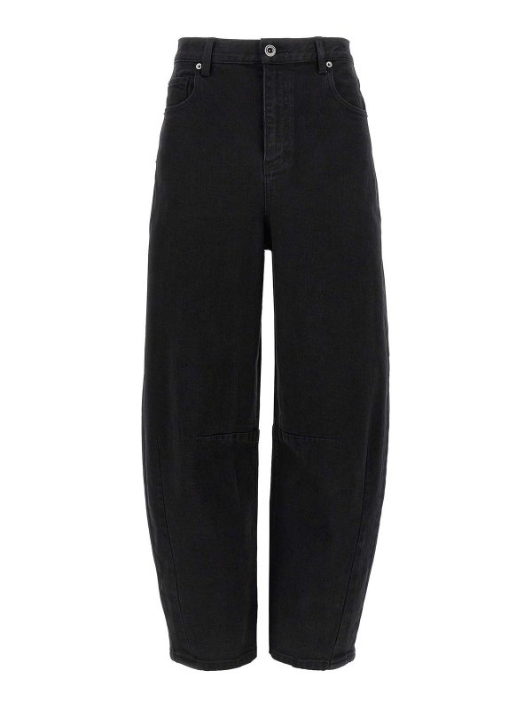 Self Portrait: jeans bootcut - Jeans per gamba a barile nera