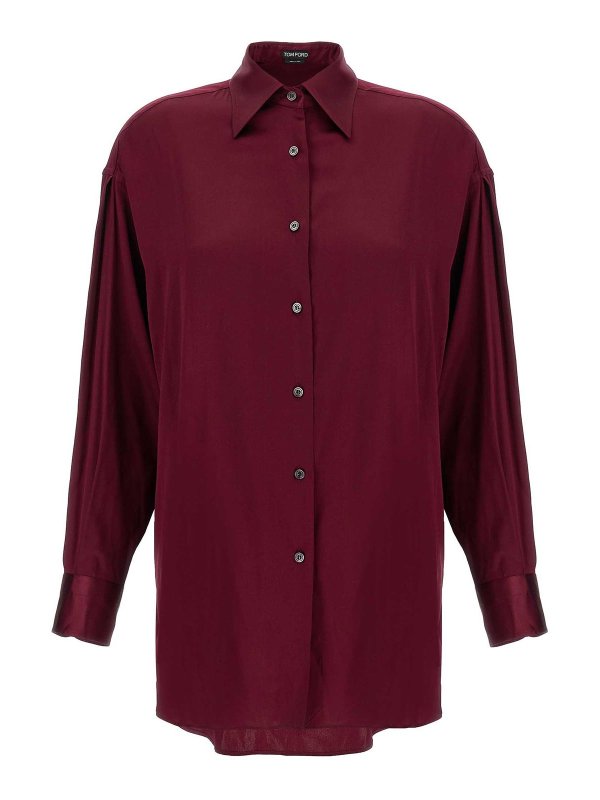 TOM FORD: Camisas - Camisa - Rojo Oscuro