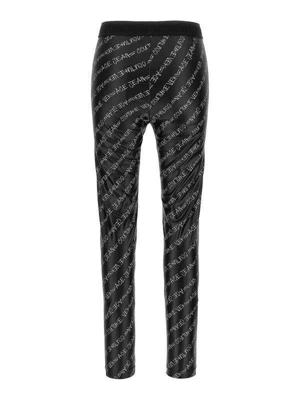 VERSACE JEANS: leggings online - Leggings di stampa del logo