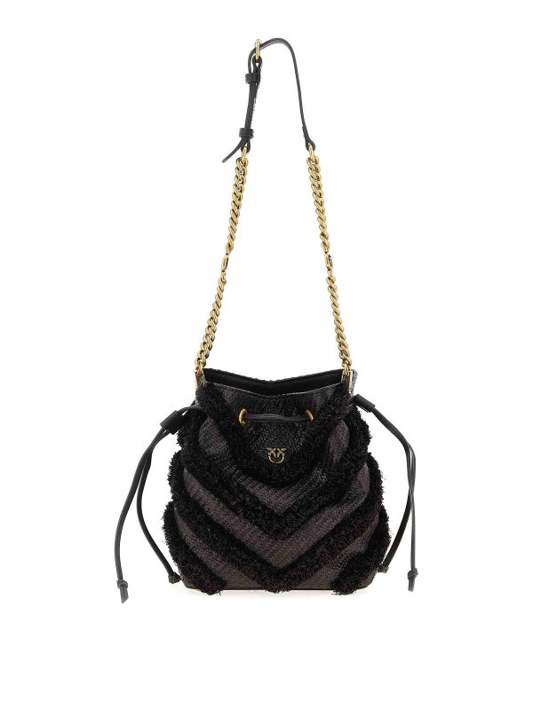 Pinko: Bucket bags - Raffia Mini Bucket Bag
