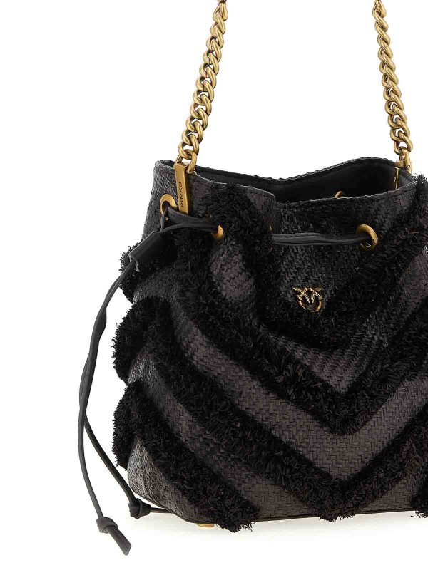 The Best Shops Pinko: Bucket bags - Raffia Mini Bucket Bag