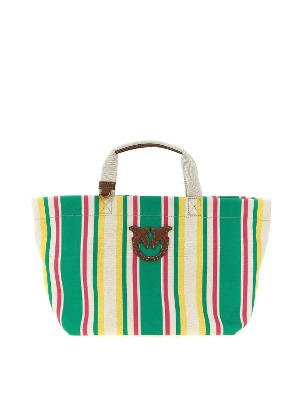 Pinko: totes bags - Shopping Medium Stripes