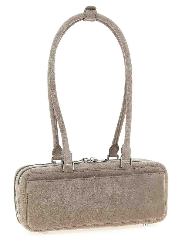 Self Portrait: shoulder bags online - Tan Suede Baguette With Charm Shoulder Bag