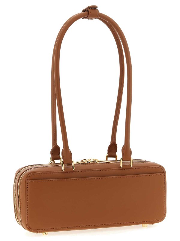 Self Portrait: shoulder bags online - Tan Leather Baguette With Charm Shoulder Bag