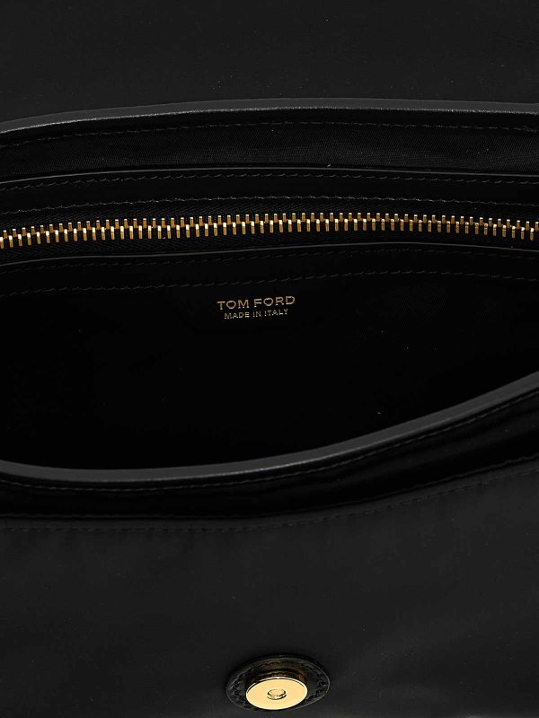 ショルダーバッグ TOM FORD Leather detail shoulder strap (H0643TNY017G 1N001) Tom Ford Leather Detail Shoulder Strap - Black