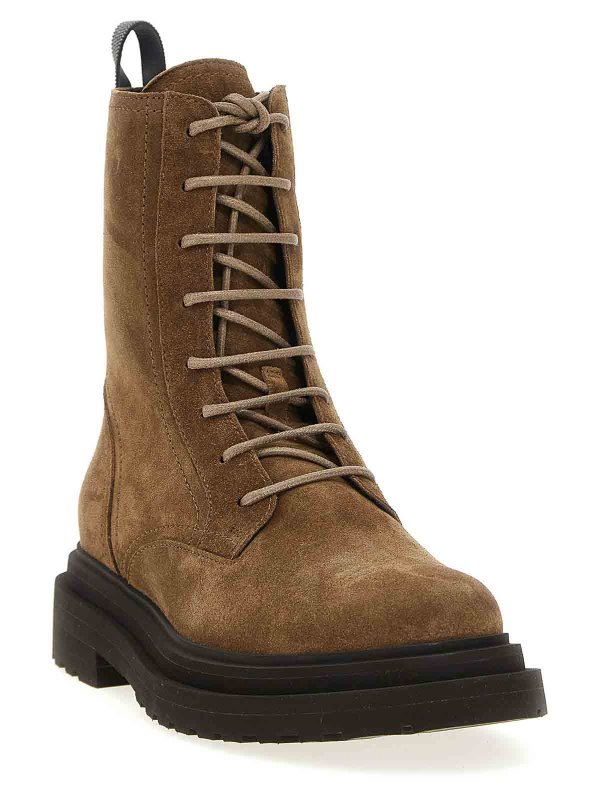 BRUNELLO CUCINELLI: boots online - Suede Combat Boots Monile