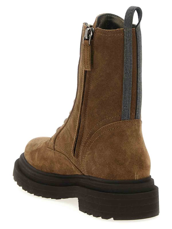 The Best Shops BRUNELLO CUCINELLI: boots - Suede Combat Boots Monile