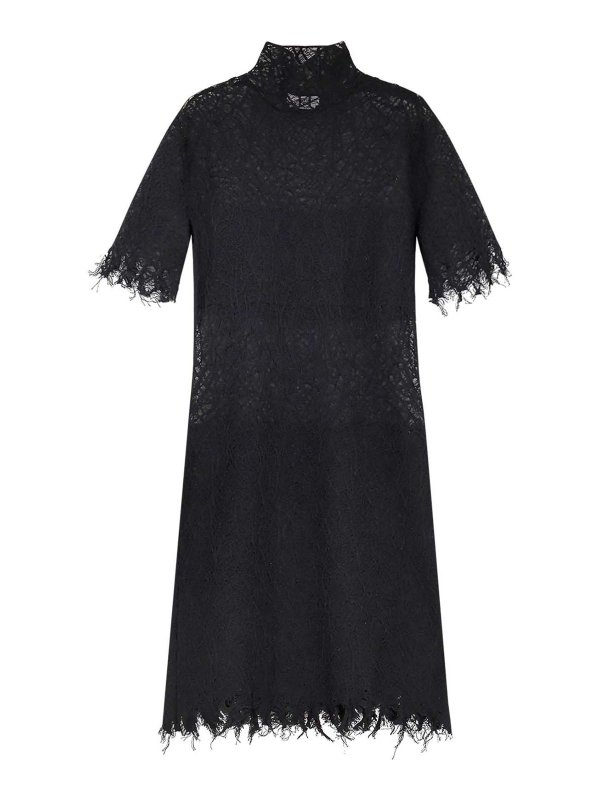 ALEXANDER MCQUEEN: Robe longueur genou - Robe Au Genou - Noir