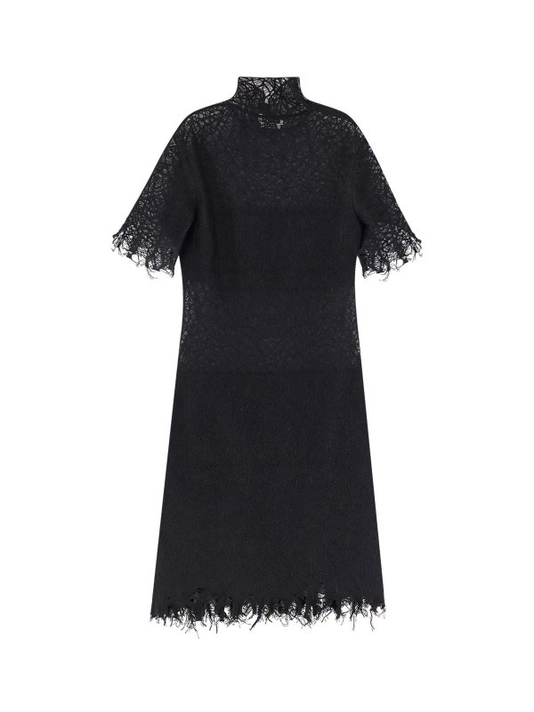 ALEXANDER MCQUEEN: Robe longueur genou online - Robe Au Genou - Noir