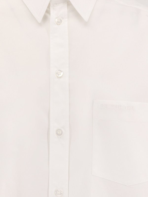 Tシャツ・カットソー BALENCIAGA Oversize cotton shirt with knotted details Balenciaga Oversize Stripe Knot Detail Long Sleeve Cotton