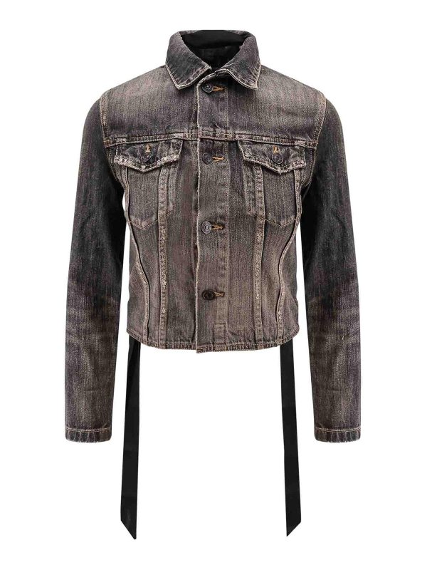 BALENCIAGA: デニムジャケット - ブーツカットジーンズ - グレー