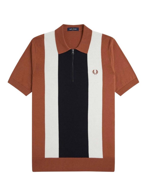 FRED PERRY: maglia collo a barchetta - Polo In Maglia Di Cotone Con Motivo A Righe