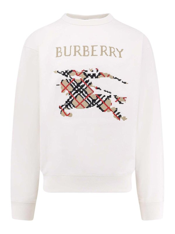 BURBERRY: Sweatshirts & Sweaters - Cotton sweatshirt with logo embroidery