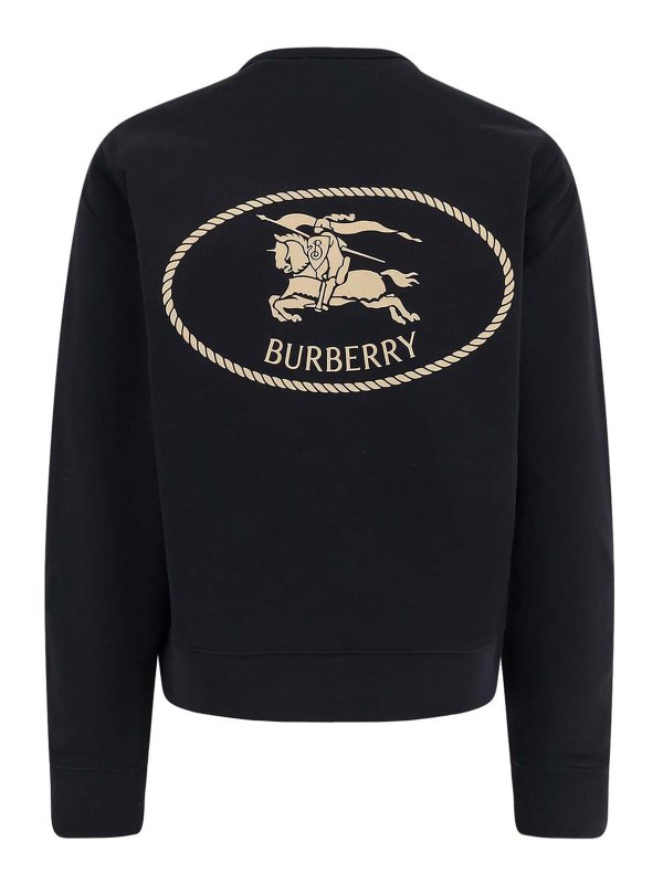 スウェット・トレーナー BURBERRY Cotton sweatshirt with logo embroidery BLACK Cotton sweatshirt with logo embroidery BURBERRY - Nugnes1920