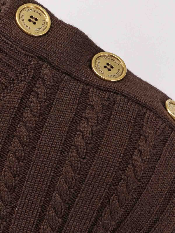 The Best Shops GOLDEN GOOSE: Escotes barcos - Suéter Con Escote Barco - Camel