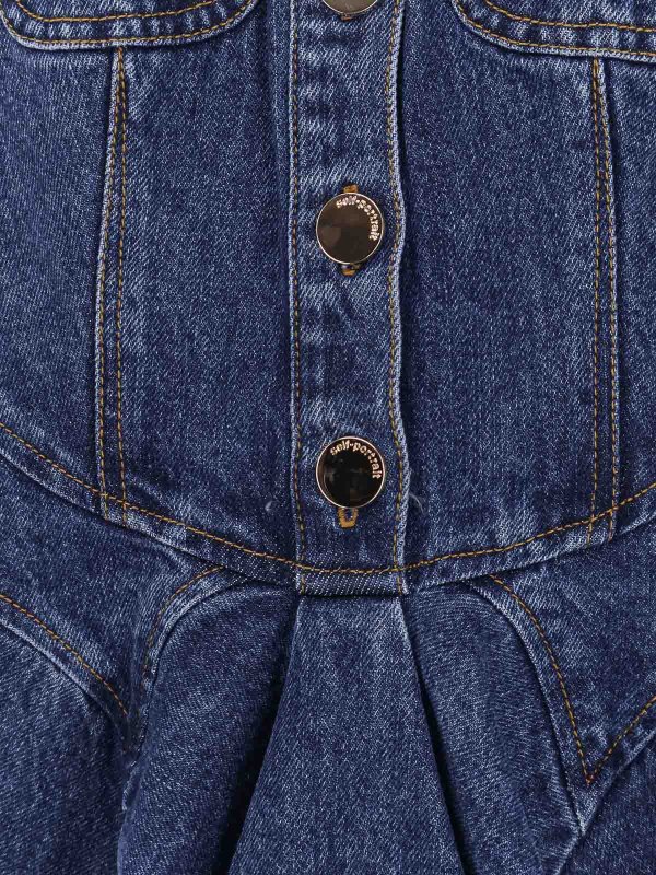 The Best Shops Self Portrait: Kurze Kleider - Midirock - Blau