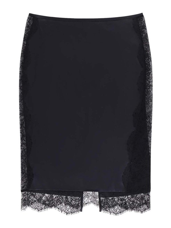 TOM FORD: mini skirts - Silk skirt with lace inserts