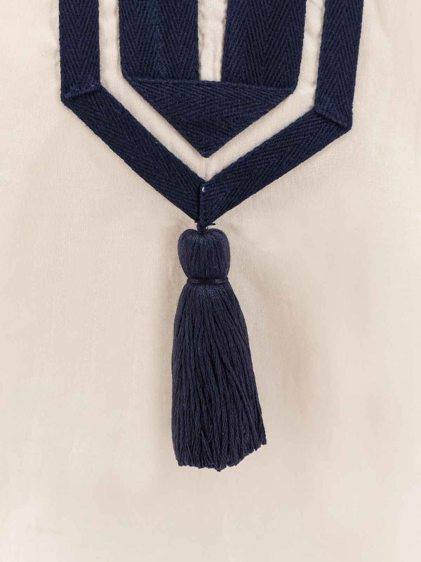 The Best Shops TORY BURCH: knee length dresses - Short cotton dress with contrasting profiles