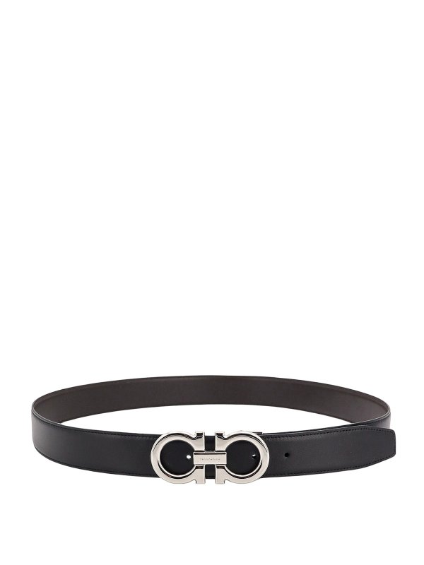 The Best Shops FERRAGAMO: belts - Leather belt with hooks buckle