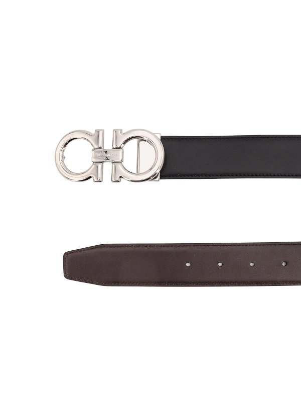 Leather belt with hooks buckle shop online: FERRAGAMO