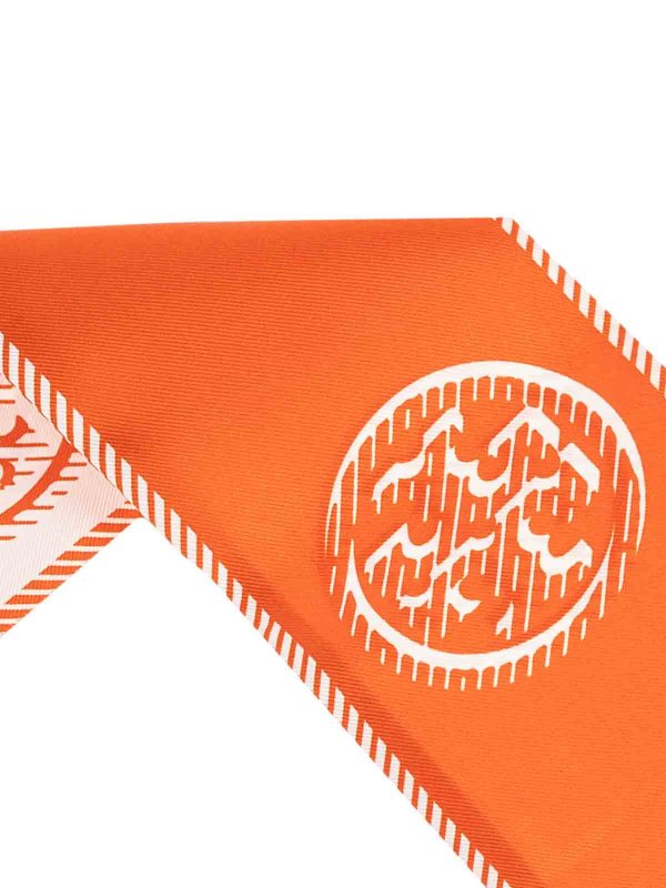 TORY BURCH: ties & bow ties online - Cravatta Medallion Logo Ribbon Tie In Seta