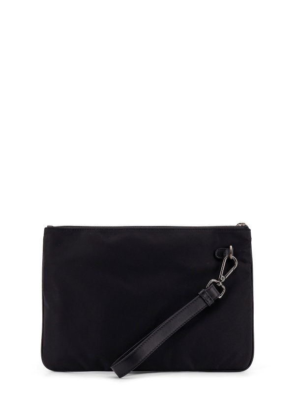KITON: clutches online - Nylon clutch bags with metal lettering logo