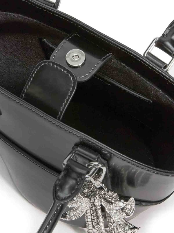Leather shoulder bag with charms shop online: Self Portrait