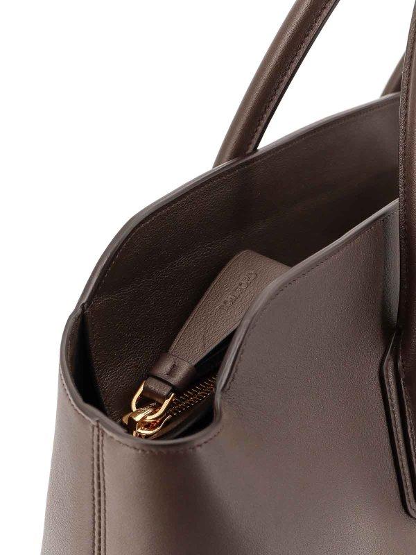 Borsa A Spalla In Pelle Con Logo shop online: TOM FORD