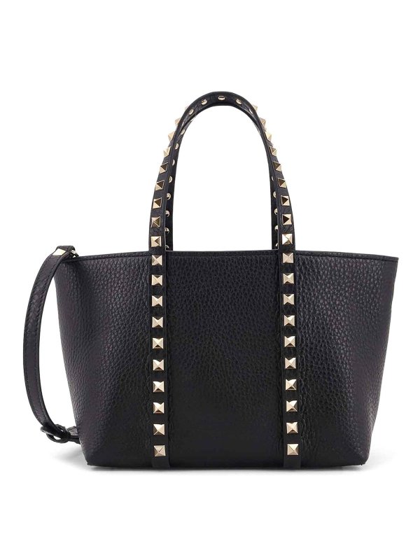 VALENTINO GARAVANI: cross body bags - Shopping RockStud bag in leather