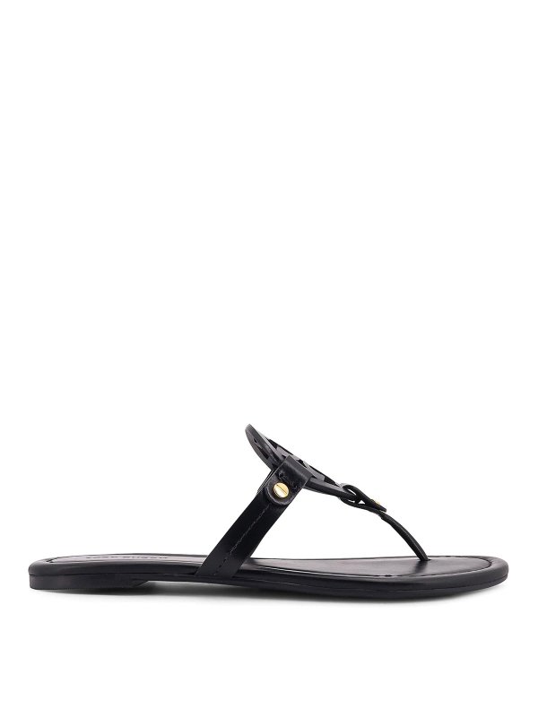 TORY BURCH: sandals - Miller flip flops in leather