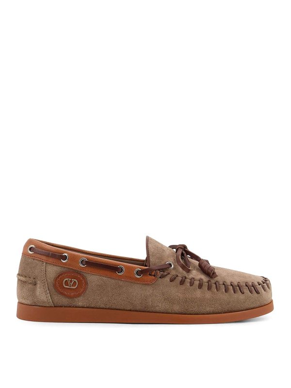 VALENTINO GARAVANI: Loafers & Slippers - Palm Avenue moccasins in suede and leather