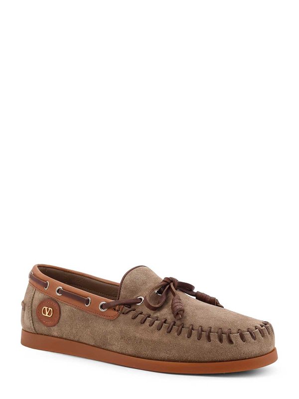 VALENTINO GARAVANI: Loafers & Slippers online - Palm Avenue moccasins in suede and leather