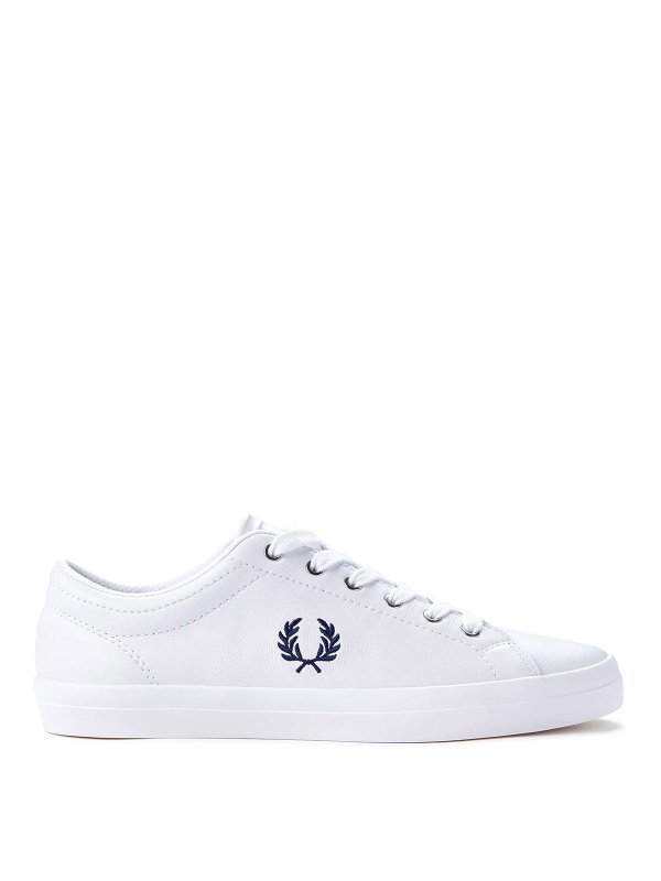 FRED PERRY: trainers - Leather sneakers with logo embroidery