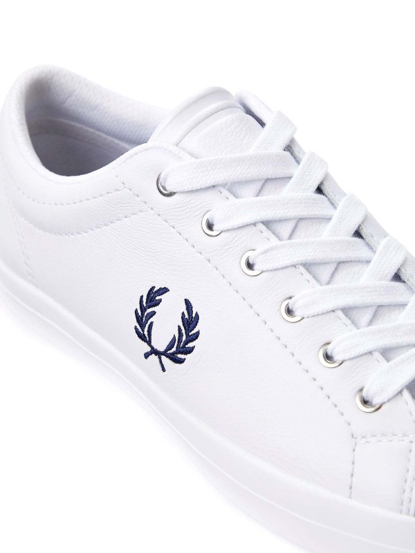 Leather sneakers with logo embroidery shop online: FRED PERRY